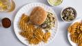 Grilled Turkey Burgers Wtih Monterey Jack, Poblano Pickle Relish created by Billy Green