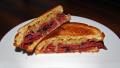 Pastrami and Pickle Pan-Fried Sandwich created by sloe cooker
