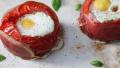Eggs Baked in Tomatoes With Prosciutto & Basil created by Swirling F.