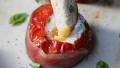 Eggs Baked in Tomatoes With Prosciutto & Basil created by Swirling F.