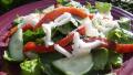 Roasted Peppers and Spinach  Salad With Pesto Vinaigrette created by LifeIsGood