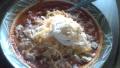 Vegetarian Chicken Chili With Crushed Tortilia Chips and Cheese created by Cooking Ms. Wanda
