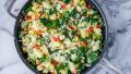 Cheesy Home Fries With Spinach and Peppers. #SP5 created by DianaEatingRichly