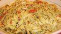 Fresh Fettuccine With Pulled Rotisserie Chicken, Pesto, and Roas created by LifeIsGood
