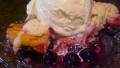 Sour Cream Fresh Blueberry Peach Cobbler created by LorenLou