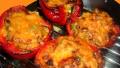 Vegetarian Baked Stuffed Red Bell Peppers created by Bergy
