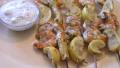 Shrimp and Lemon Skewers With Feta Dill Sauce created by KissMyTiara