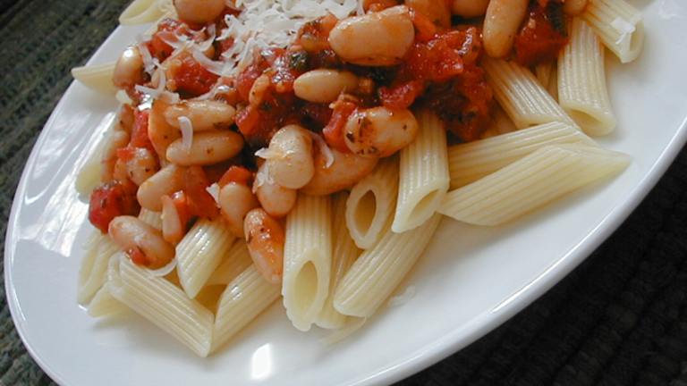 Pasta and White Beans in Light Tomato Sauce Created by Ms B.