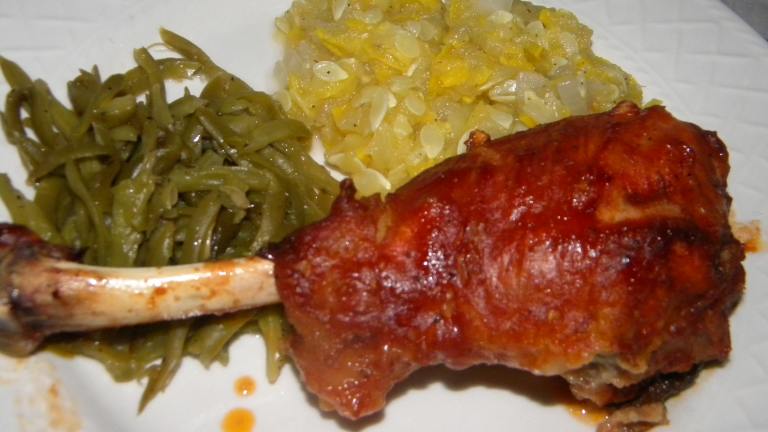Easy Oven Roasted Barbecue Turkey Legs Created by LizDaCook