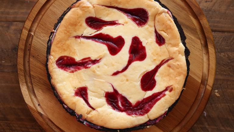 White Chocolate Raspberry Cheesecake Created by Probably This