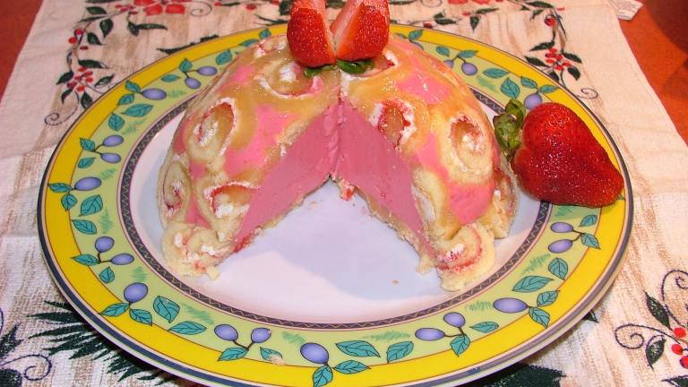 Strawberry Custard Bombe Created by Catherine Robson