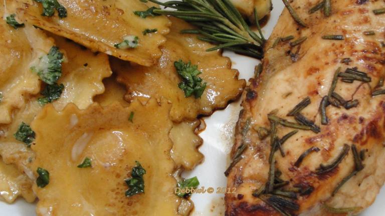 Rosemary Chicken Breasts & Brown Butter Balsamic Ravioli created by Debbwl