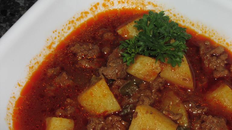 Spicy Potato-Beef Soup Created by teresas