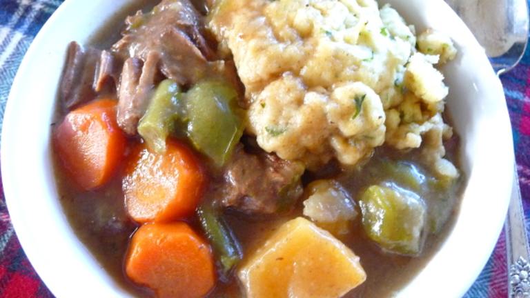 Wintry Beef Vegetable Stew With Fluffy Herb Dumplings Created by BecR2400