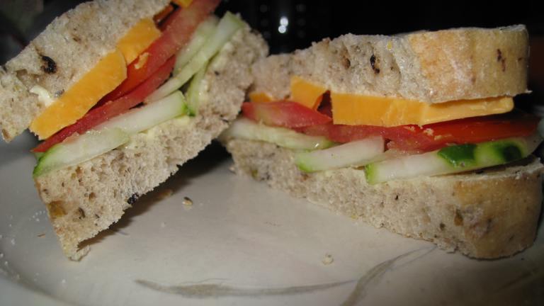 Cucumber, Tomato and Cheddar Sandwich created by KellyMae