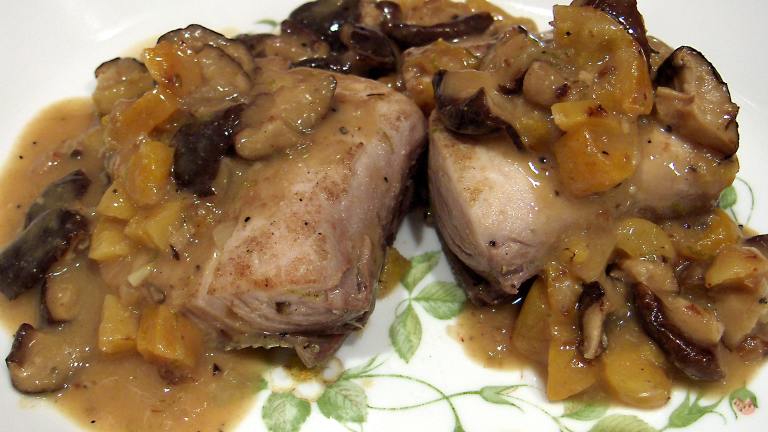 Poached Mahi Mahi (with Mushrooms and Apricots) Created by Derf2440