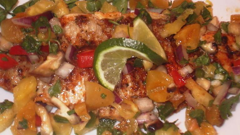 Cajun Grilled Catfish With Apricot Salsa Created by PaulaG
