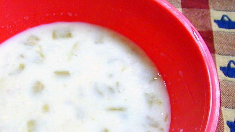 Green Chili Pepper Creamy Mushroom Soup Created by AmyMCGS