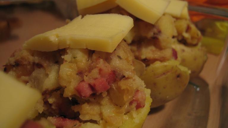Ham &  Cheese Baked Potatoes Created by Elodie