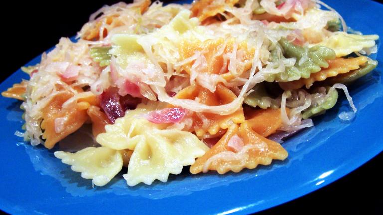 Bow Tie Noodles and Sauerkraut or Hluski Noodles :) created by PaulaG