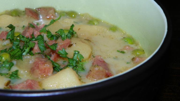 Caramelised Onion, Potato and Ham Soup Created by Baby Kato