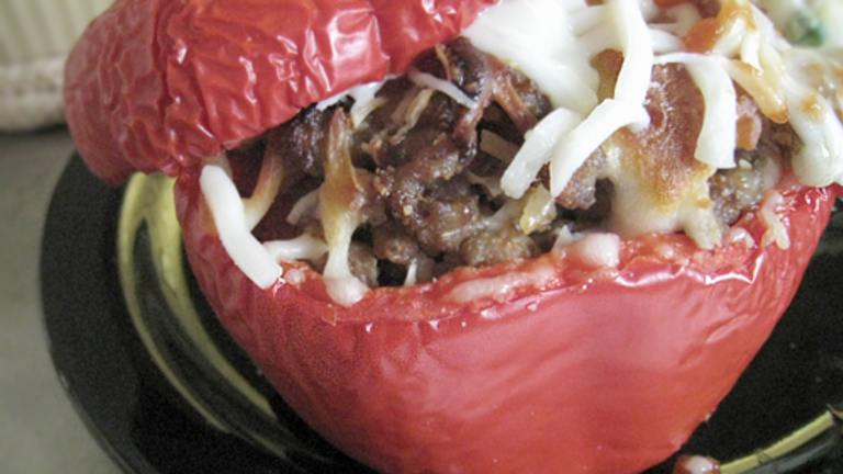 Italian Stuffed Beef & Sausage Bell Peppers Created by Caroline Cooks