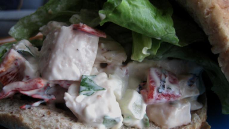 Low Fat Chunky Chicken Salad Created by Caroline Cooks