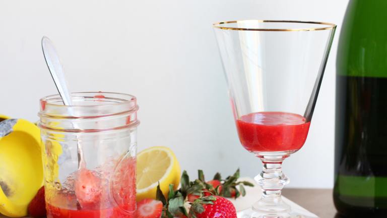 Strawberry Champagne Cocktail Created by Diana Yen