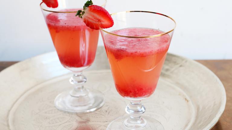 Strawberry Champagne Cocktail Created by Diana Yen