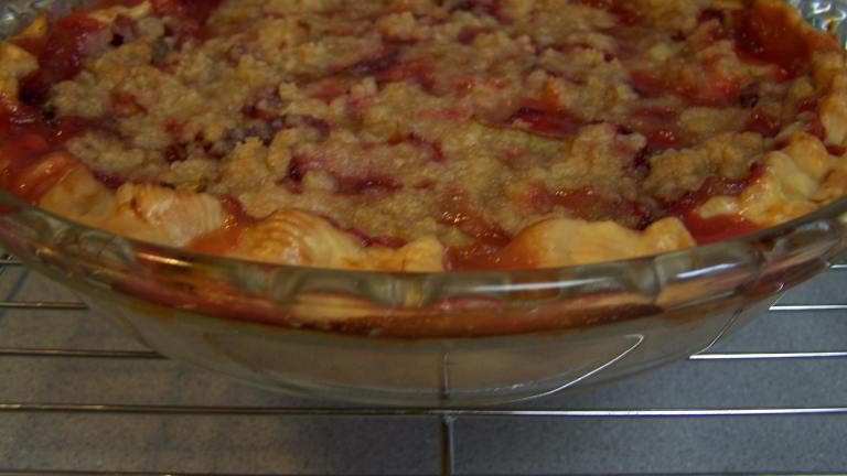 Strawberry Rhubarb Custard Pie created by HotPepperRosemaryJe