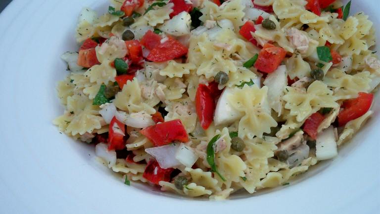 Albacore Tuna and Bow Tie Pasta Salad Created by Parsley
