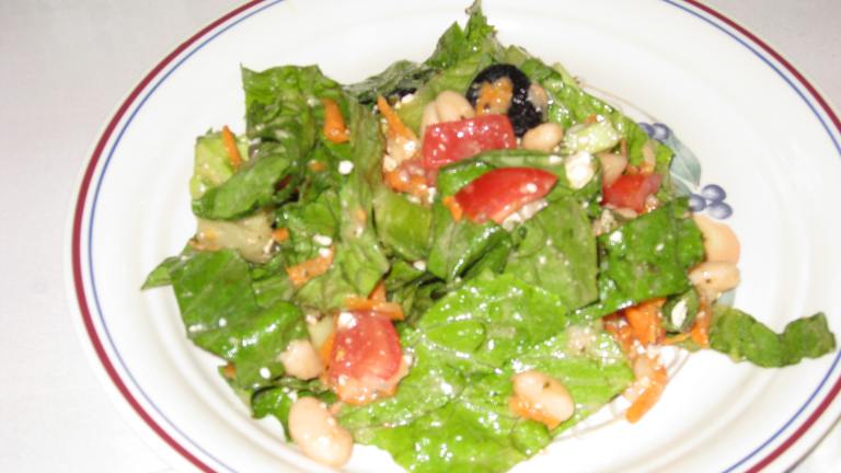 Big Fat Greek Salad With White Beans, Kalamata Olives and Feta Created by FrenchBunny