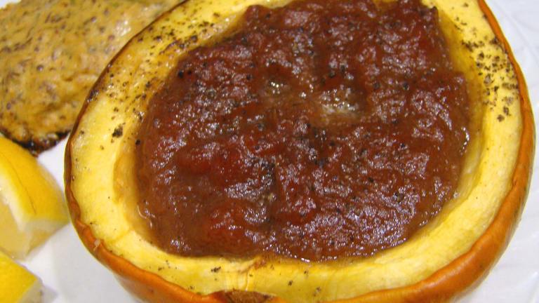 Acorn Squash Roasted With Applesauce Created by Derf2440