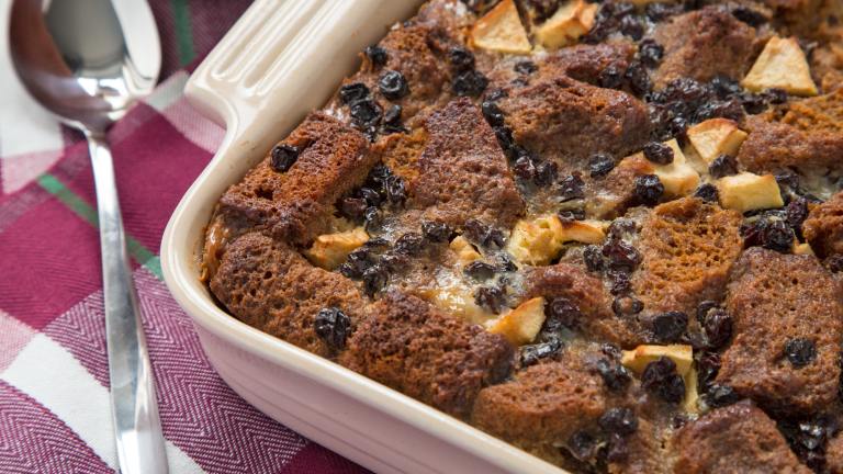 Apple Gingerbread Bread Pudding Created by anniesnomsblog