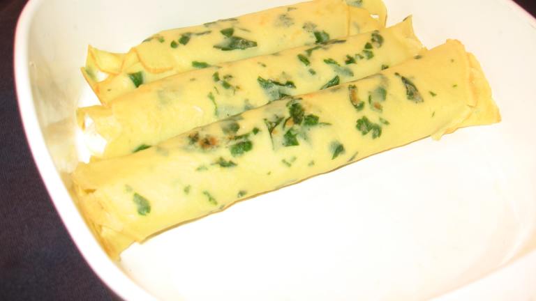 Herbed Crepes With Ricotta, Green Peppers and Tomato Sauce Created by Chez Desireacutee
