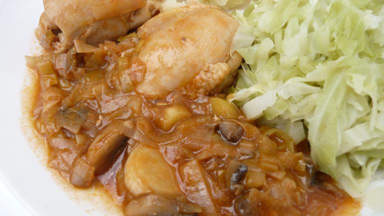 Chicken With Leeks and Mushrooms Created by Tea Jenny