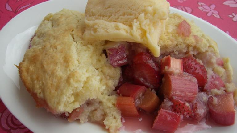 Easy Rhubarb Cobbler created by ChefLee