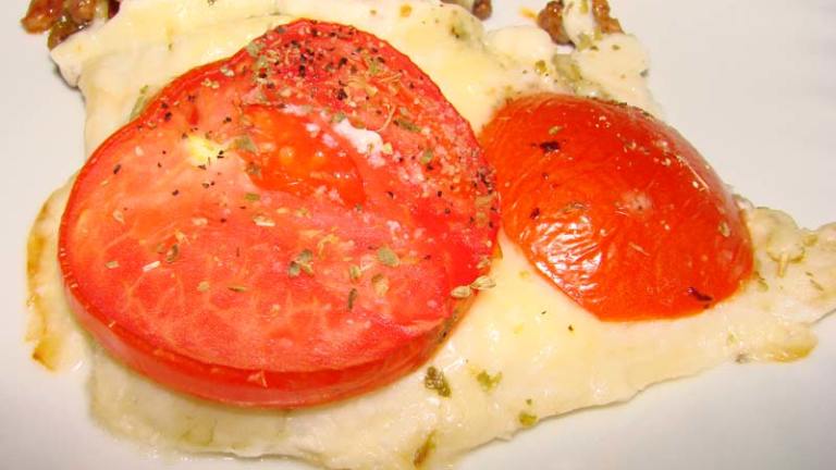 Really Easy Baked Sole Fish With Mozzarella and Tomato Created by Boomette