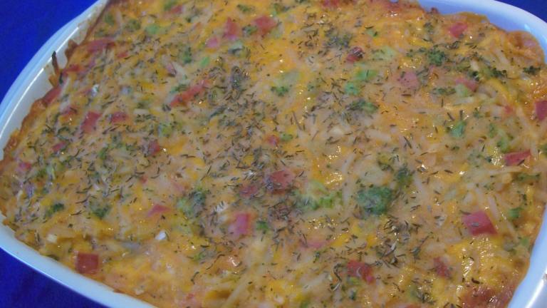 Ham Hash Browns and Broccoli Casserole Created by Parsley
