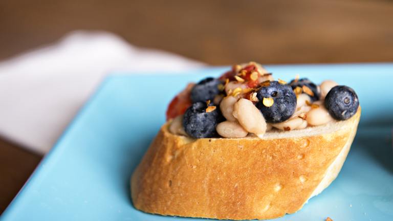 Red, White and Blue Bruschetta Created by Dine  Dish