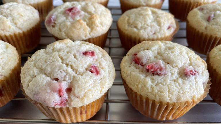 Sour Cream Strawberry Muffins Created by Fluffy Cupcakes  Swe