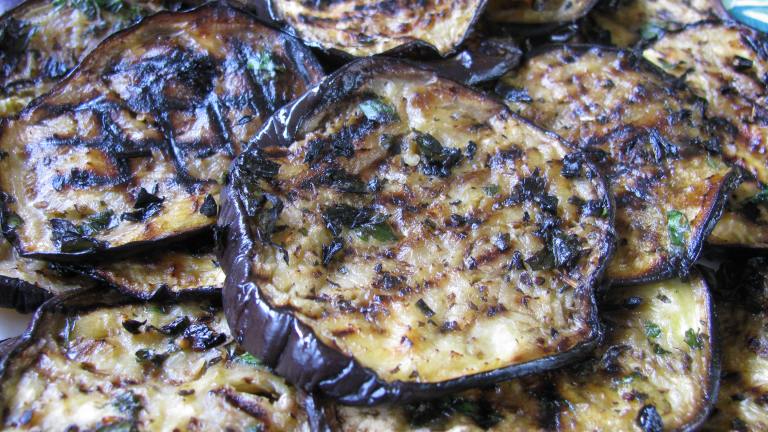 Herb and Garlic Grilled Eggplant (Aubergine) Created by Leggy Peggy
