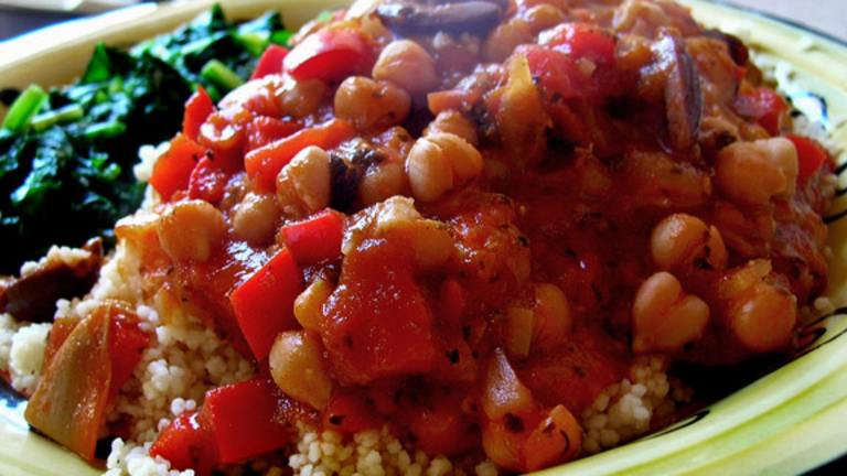 Chickpea Marinara over Couscous created by justcallmetoni