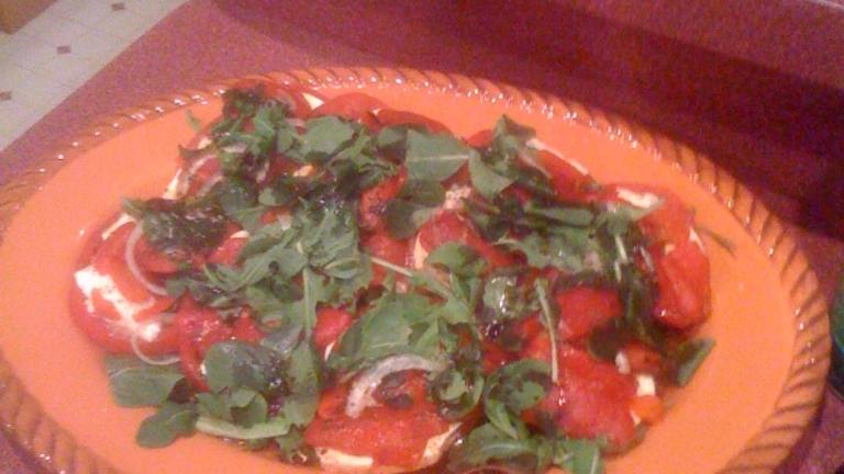 Tomato and Fresh Mozzarella Salad With Arugula & Peppers Created by CIndytc