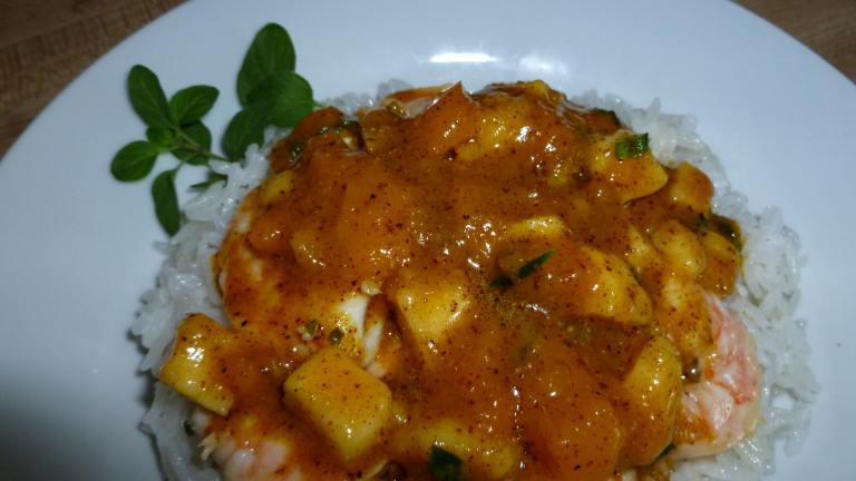 Shrimp With Banana, Guava Salsa over Coconut Rice created by Ambervim