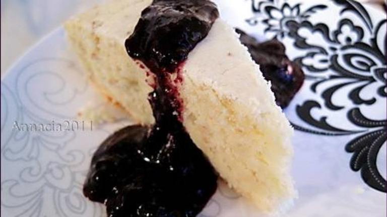 Italian Ricotta Lemon Cake With Blueberry Topping Created by Annacia