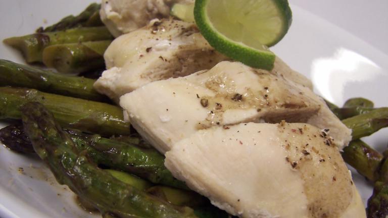 Steamed Lime-And-Pepper Chicken With Glazed Asparagus created by PaulaG