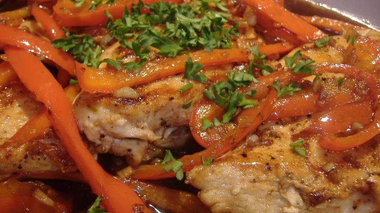 Chicken and Peppers in Balsamic Vinegar Glaze created by vrvrvr