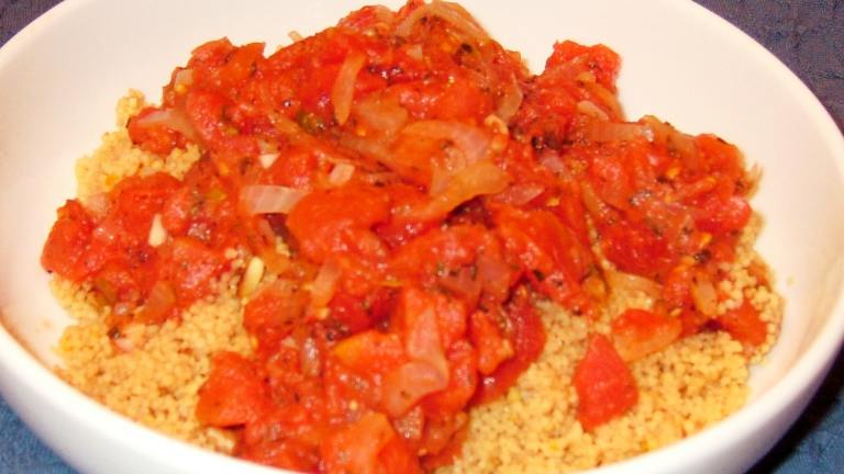 Israeli Couscous With Chunky Tomato Sauce Created by PanNan