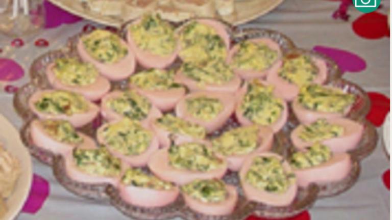Spinach Deviled Eggs Created by Lorry Y.